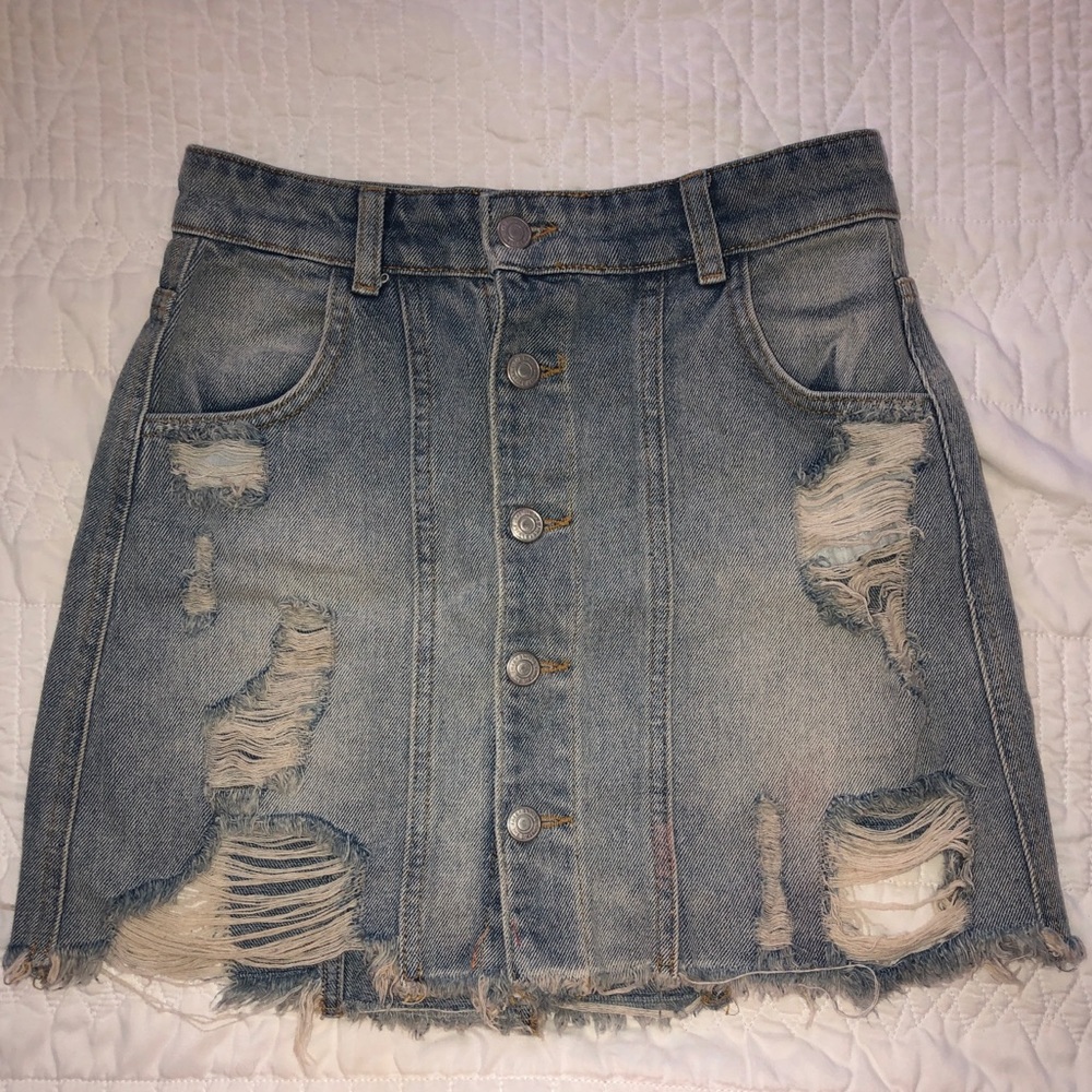 Free People button down mini skirt